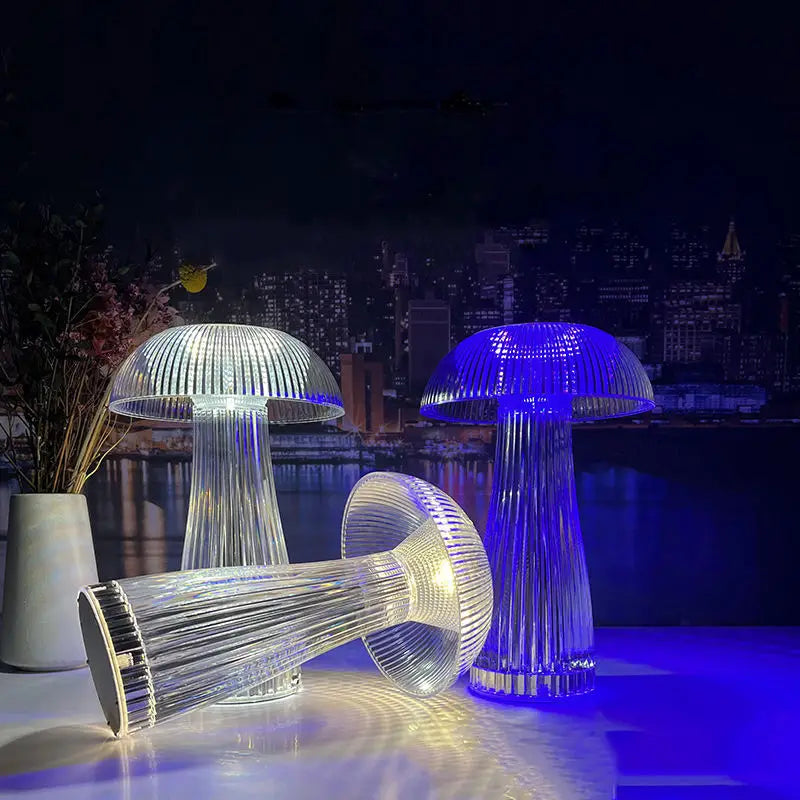 Crystal Mushroom Lamp – Color-Changing Rechargeable Touch Light