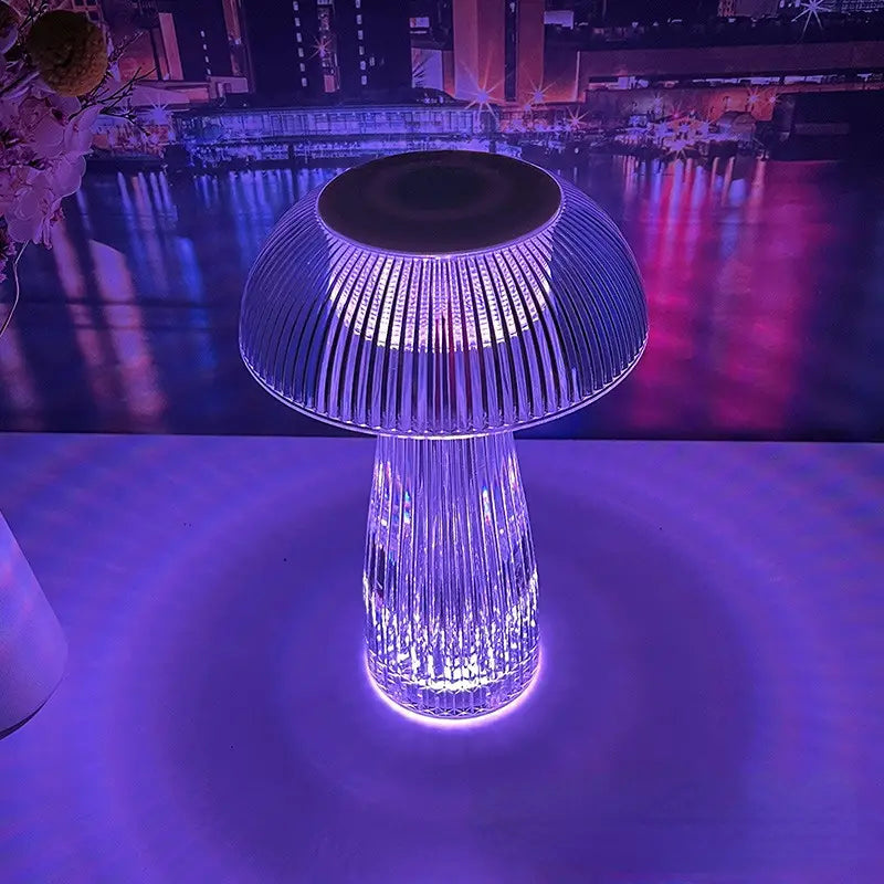 Crystal Mushroom Lamp – Color-Changing Rechargeable Touch Light